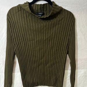 Forever 21 Olive Ribbed Sweater
